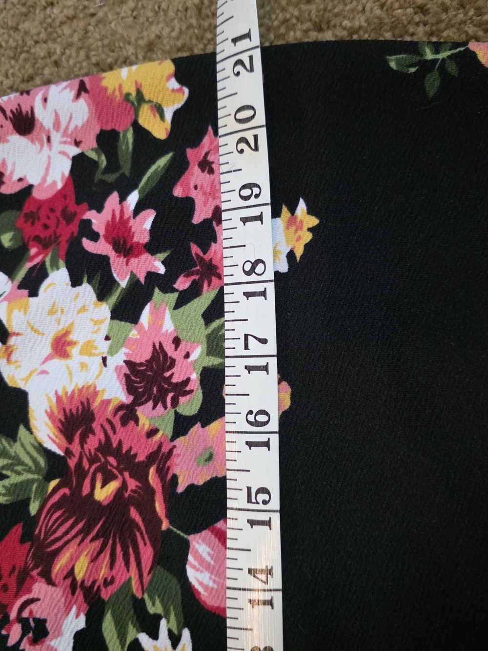 SHEIN Black Floral Pencil Skirt with Pink & Yellow Blooms